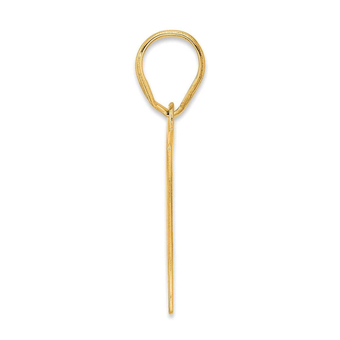14k Yellow Gold Polished Finish Number 67 Charm Pendant