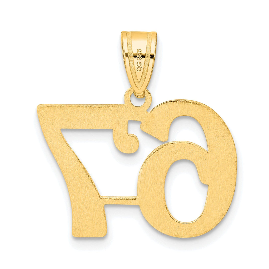 14k Yellow Gold Polished Finish Number 67 Charm Pendant