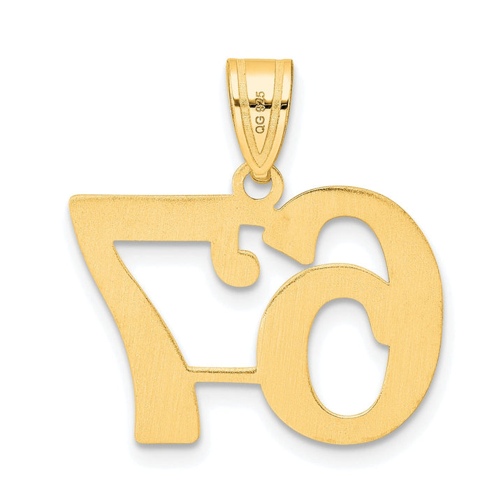 14k Yellow Gold Polished Finish Number 67 Charm Pendant