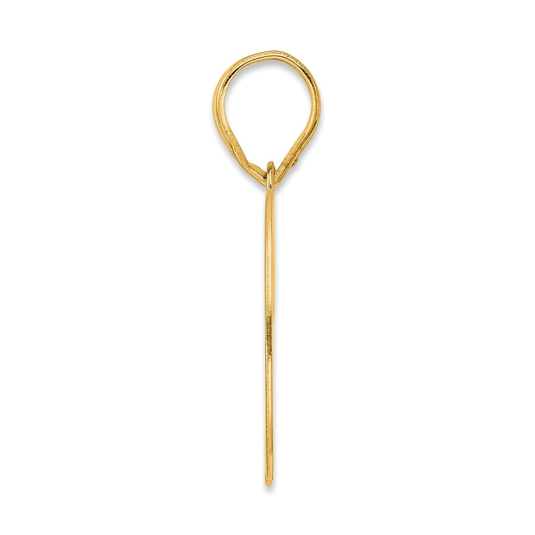 14k Yellow Gold Polished Finish Number 70 Charm Pendant