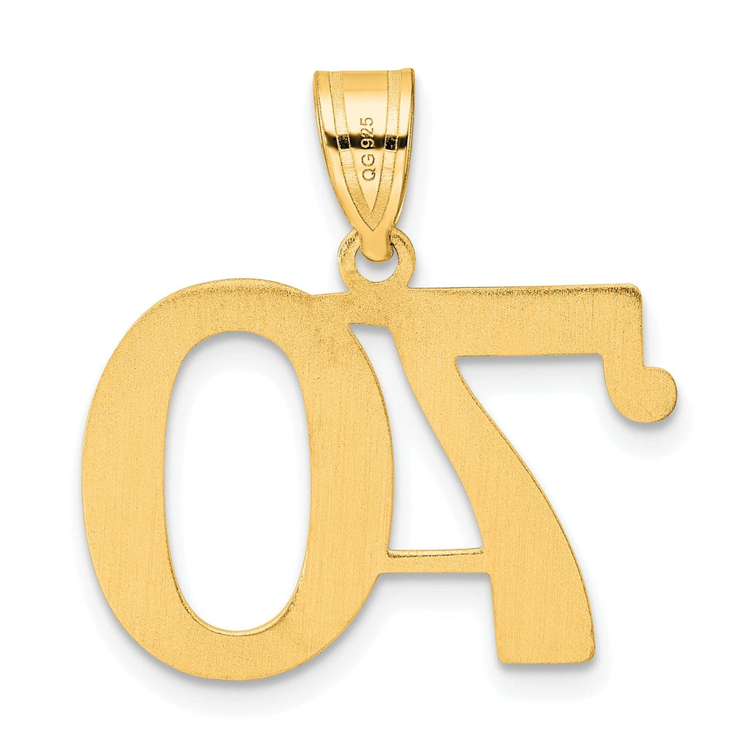 14k Yellow Gold Polished Finish Number 70 Charm Pendant