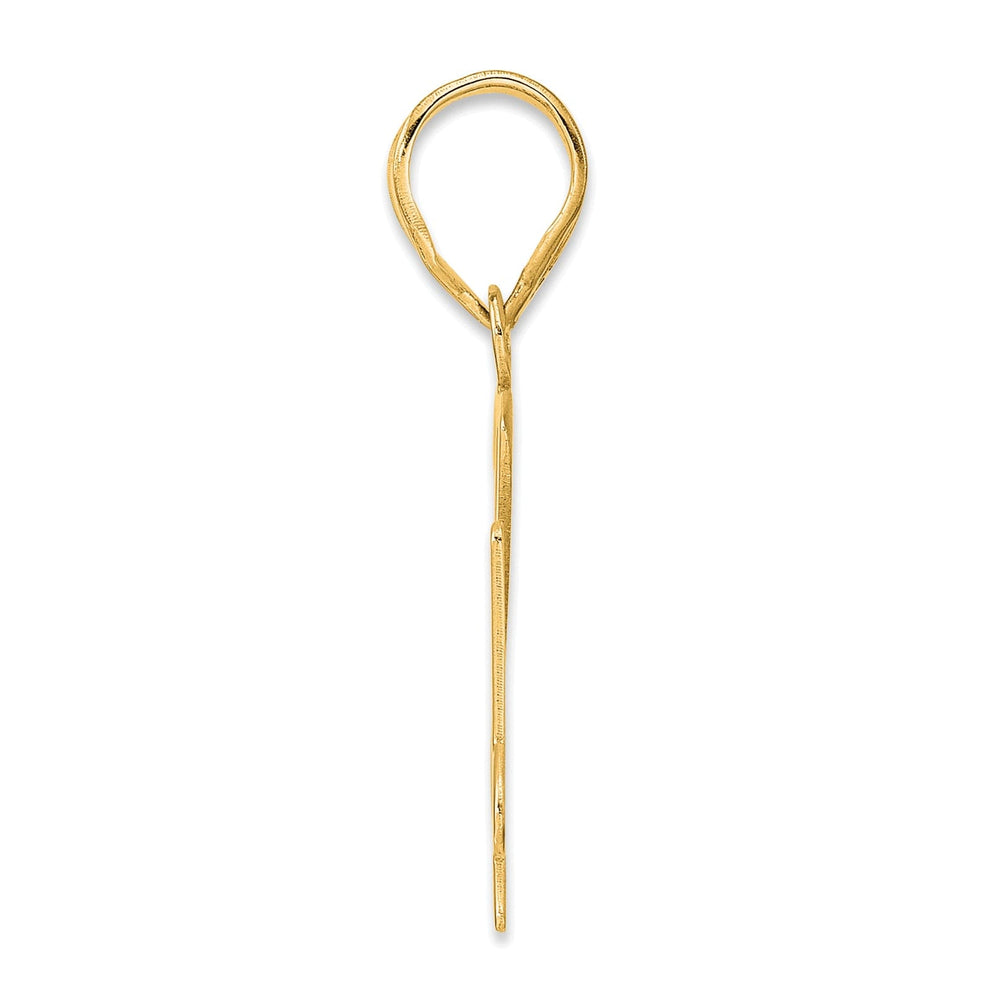 14k Yellow Gold Polished Finish Number 74 Charm Pendant