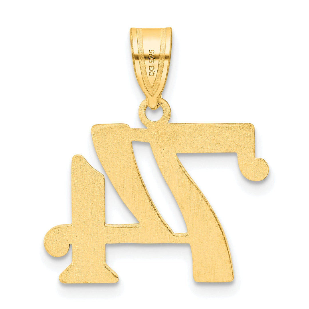 14k Yellow Gold Polished Finish Number 74 Charm Pendant