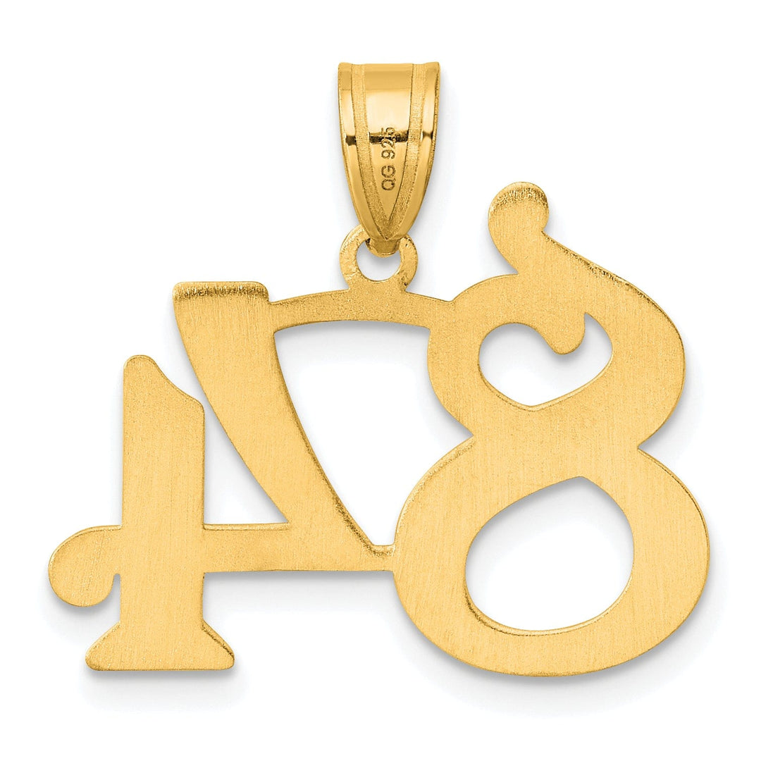 14k Yellow Gold Polished Finish Number 84 Charm Pendant