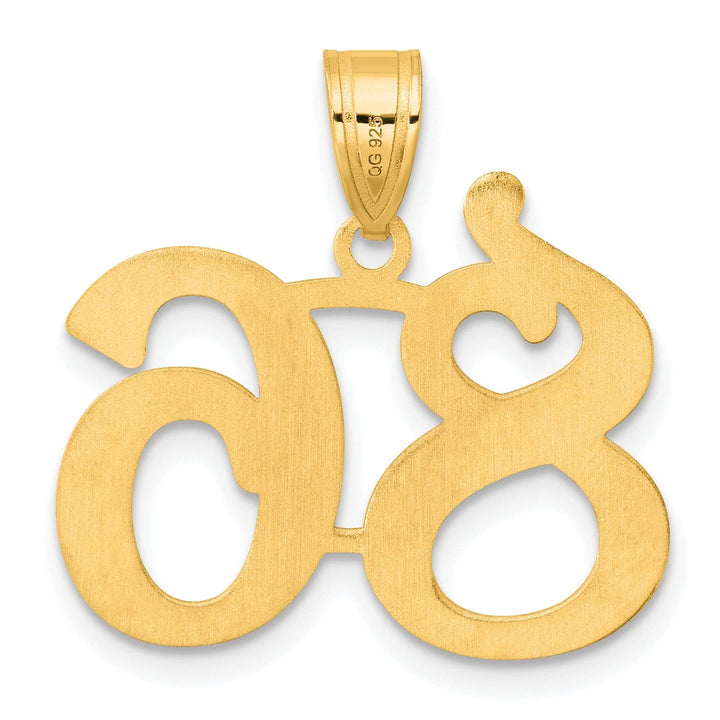 14k Yellow Gold Polished Finish Number 86 Charm Pendant