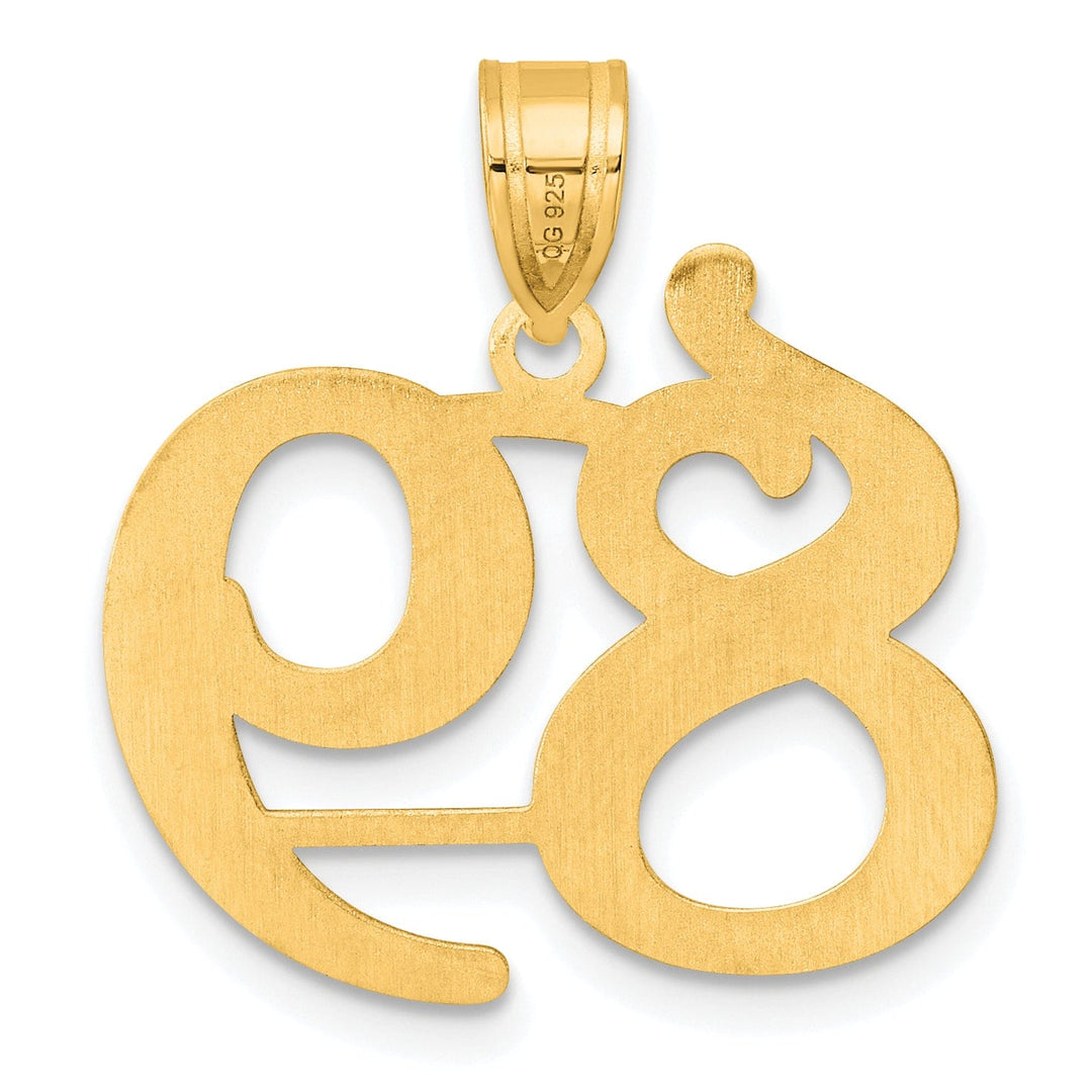 14k Yellow Gold Polished Finish Number 89 Charm Pendant