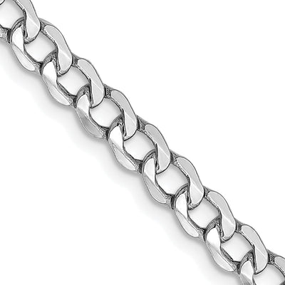 14k White Gold 4.30m Semi Solid Curb Link Chain at $ 231.27 only from Jewelryshopping.com