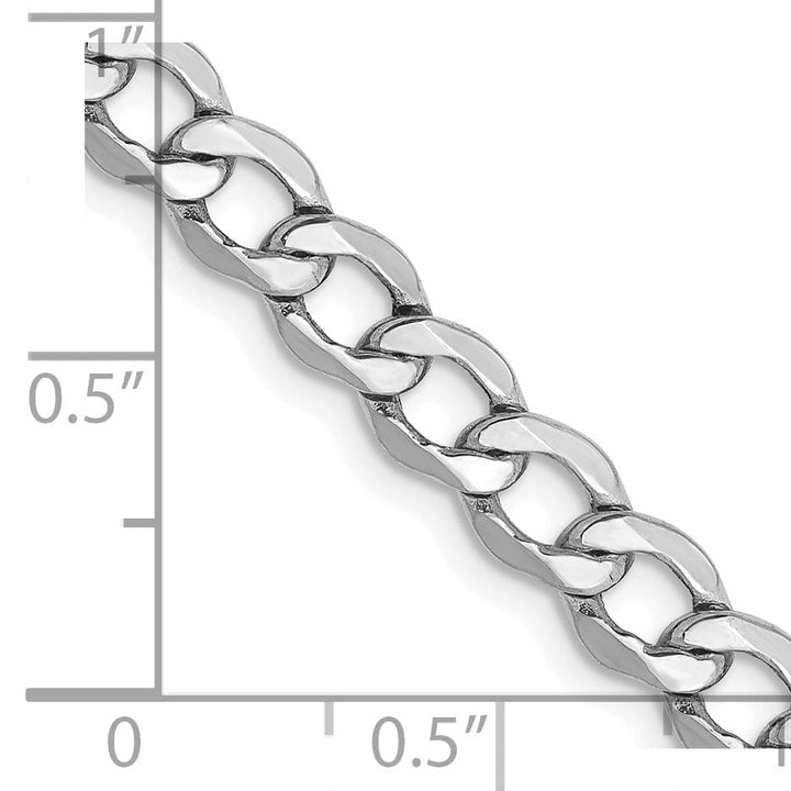 14k White Gold 5.25m Semi Solid Curb Link Chain