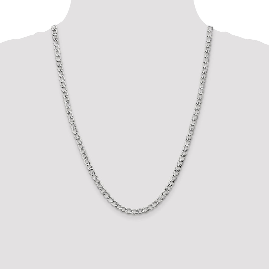 14k White Gold 5.25m Semi Solid Curb Link Chain