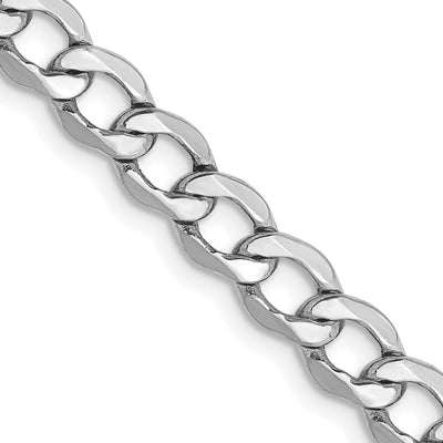 14k White Gold 5.25m Semi Solid Curb Link Chain at $ 328.19 only from Jewelryshopping.com