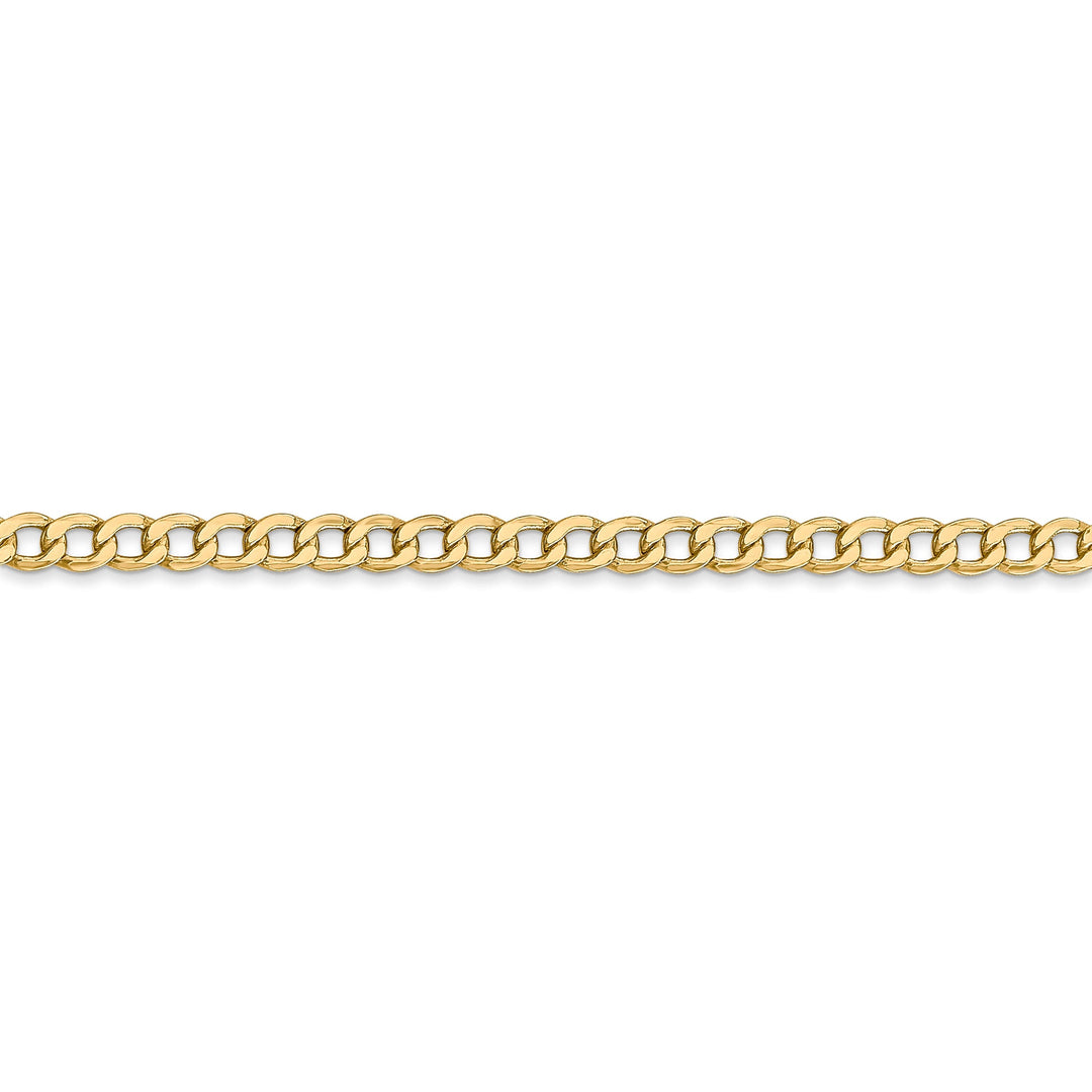 14k Yellow Gold 3.35m Semi Solid Curb Link Chain