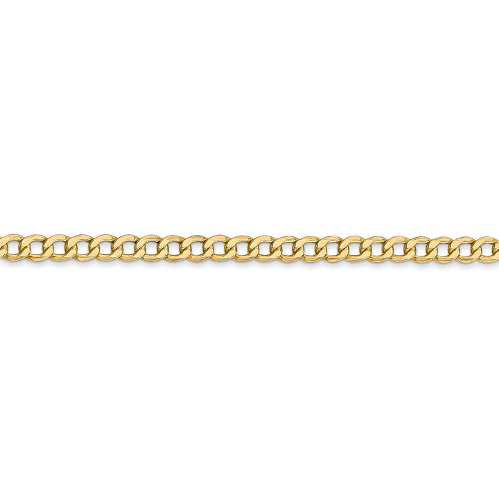 14k Yellow Gold 3.35m Semi Solid Curb Link Chain