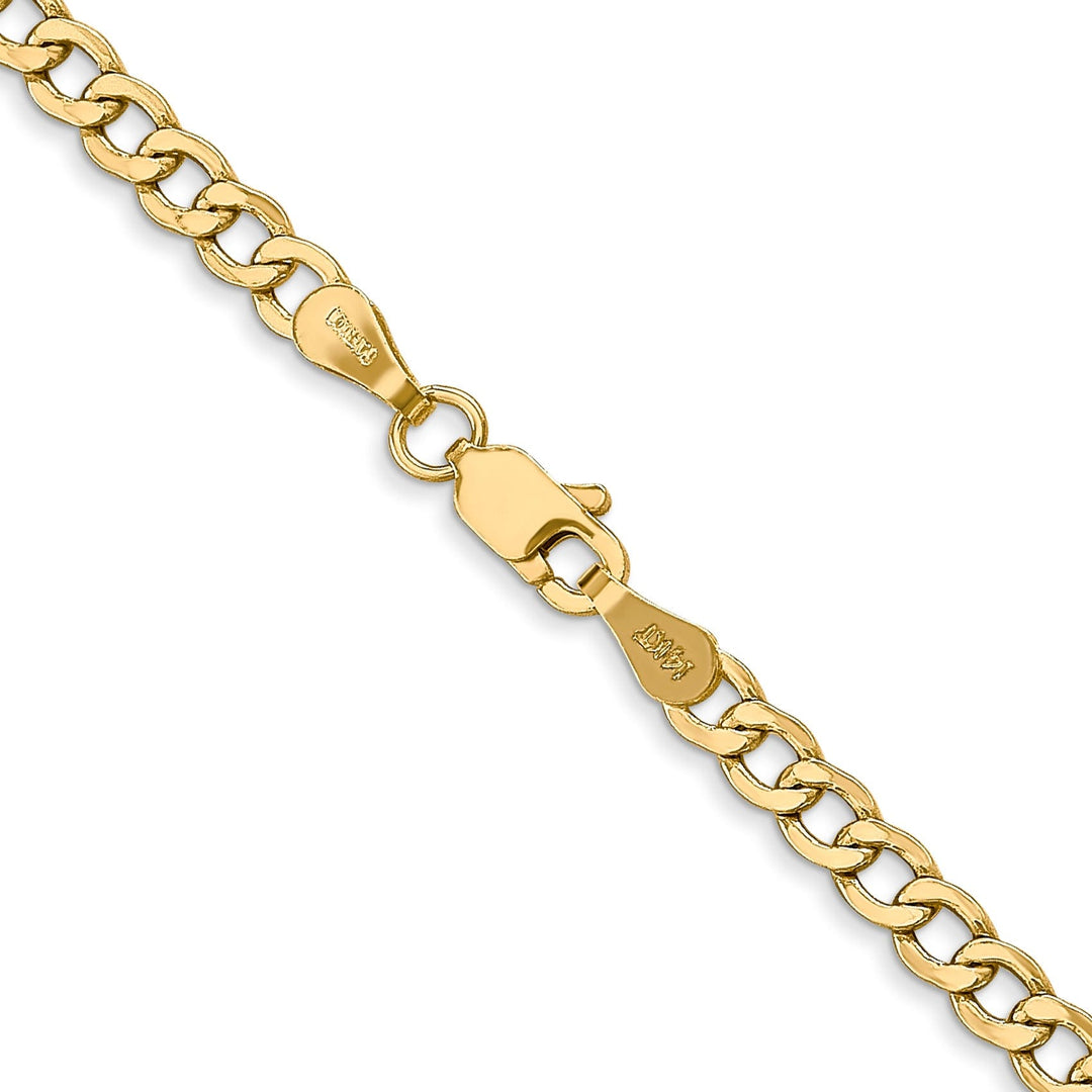 14k Yellow Gold 3.35m Semi Solid Curb Link Chain