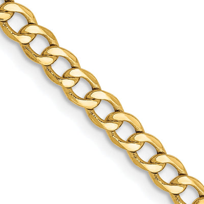 14k Yellow Gold 3.35m Semi Solid Curb Link Chain at $ 144.46 only from Jewelryshopping.com