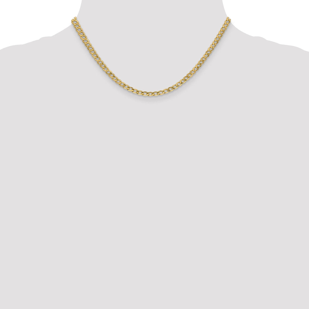 14k Yellow Gold 4.30m Semi Solid Curb Link Chain