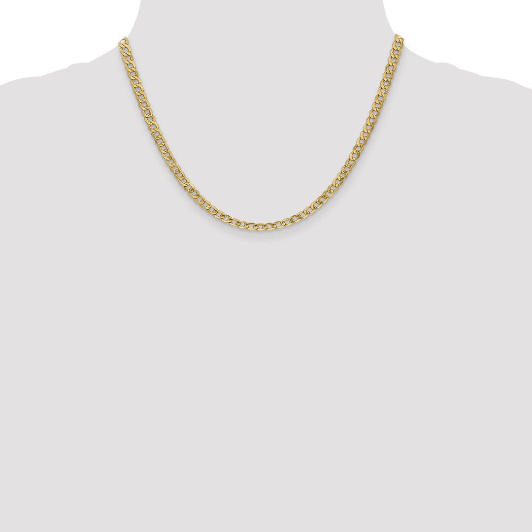 14k Yellow Gold 4.30m Semi Solid Curb Link Chain