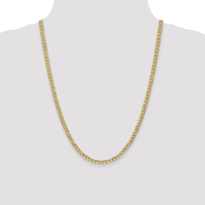 14k Yellow Gold 4.30m Semi Solid Curb Link Chain