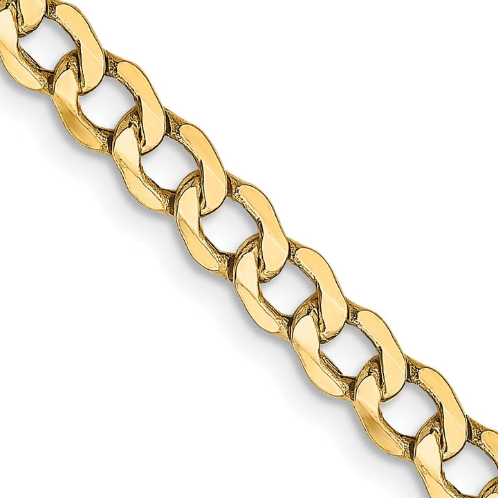 14k Yellow Gold 4.30m Semi Solid Curb Link Chain