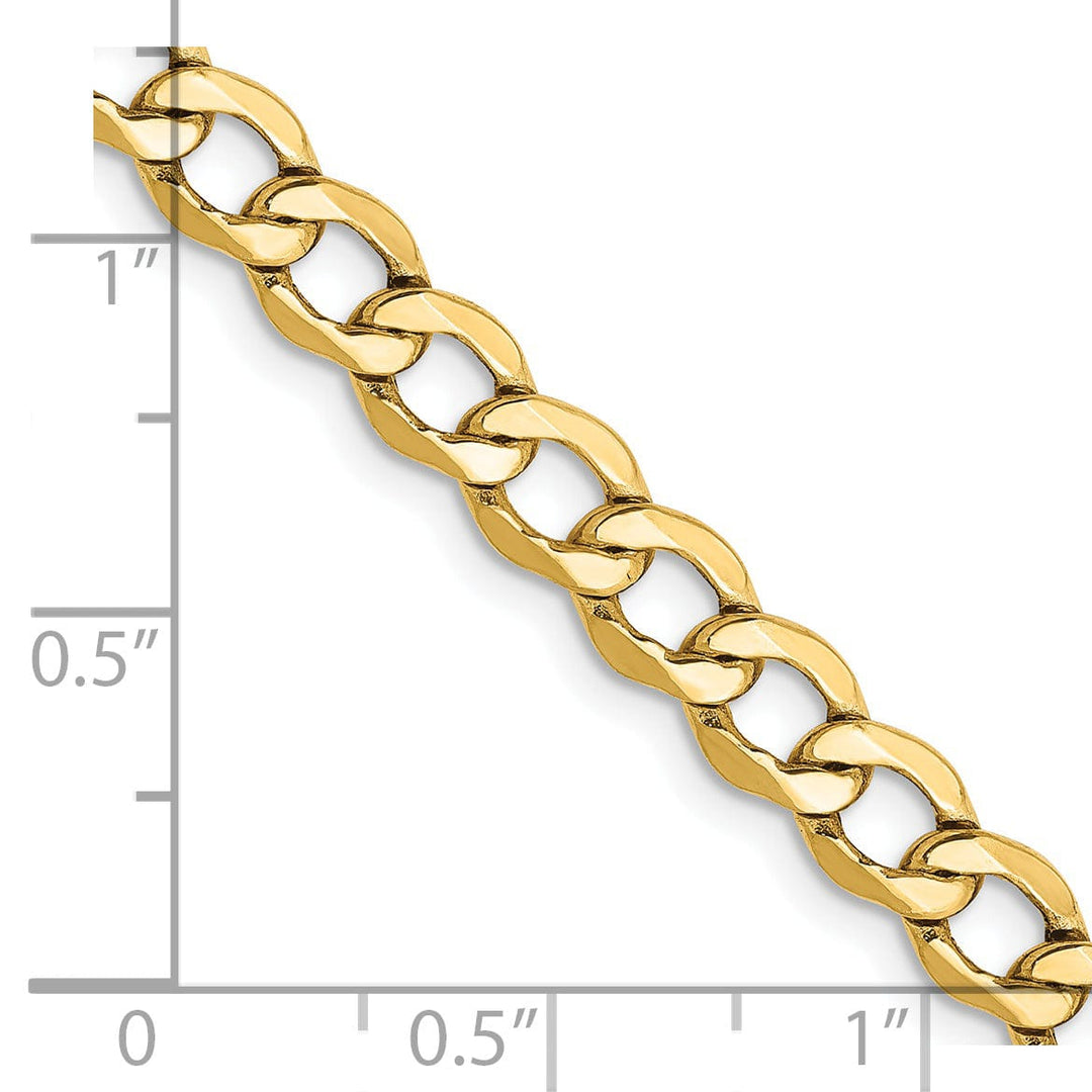 14k Yellow Gold 5.20m Semi Solid Curb Link Chain