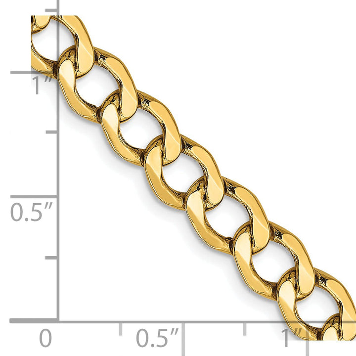 14k Yellow Gold 6.00m Semi Solid Curb Link Chain