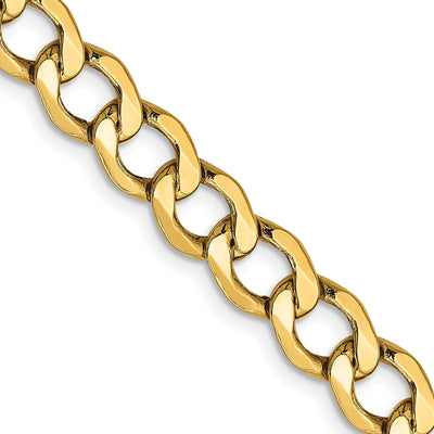 14k Yellow Gold 6.00m Semi Solid Curb Link Chain at $ 464.52 only from Jewelryshopping.com