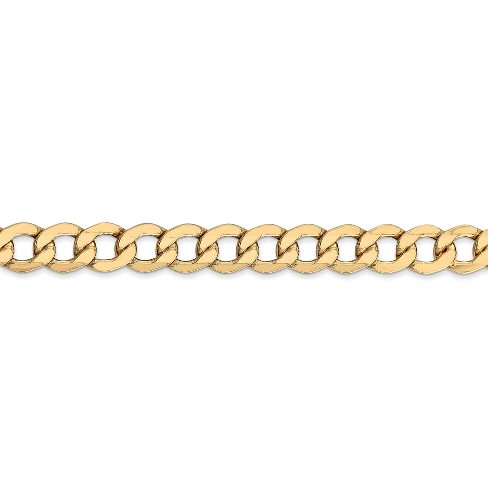 14k Yellow Gold 7.00m Semi Solid Curb Link Chain