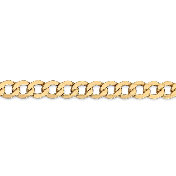 14k Yellow Gold 7.00m Semi Solid Curb Link Chain