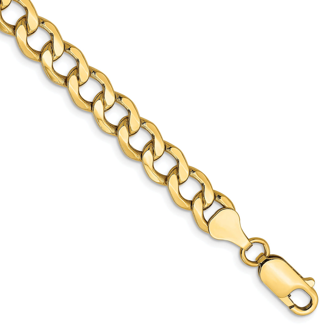 14k Yellow Gold 7.00m Semi Solid Curb Link Chain