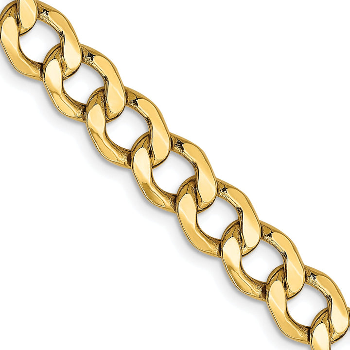 14k Yellow Gold 7.00m Semi Solid Curb Link Chain