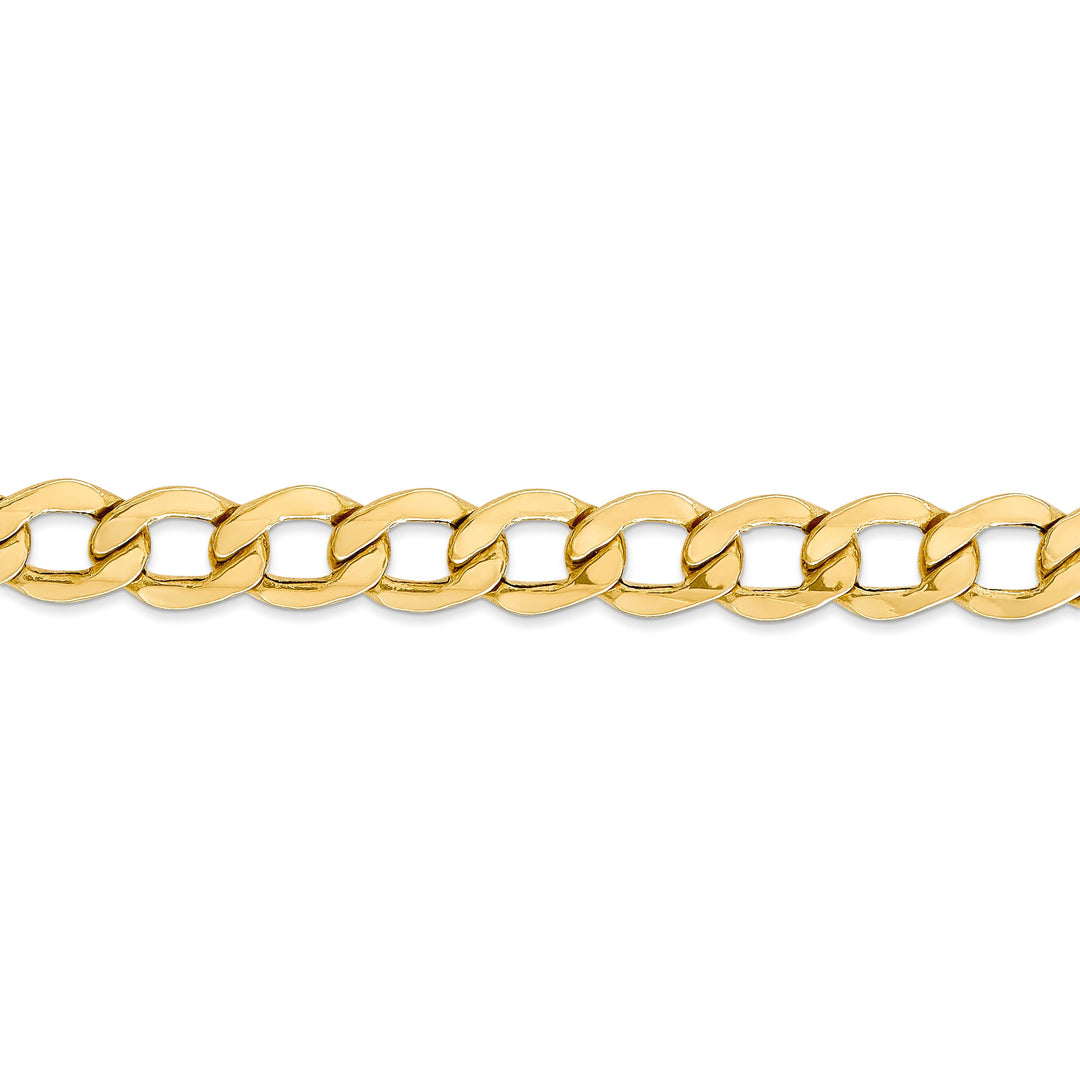 14k Yellow Gold 8.00m Semi Solid Curb Link Chain