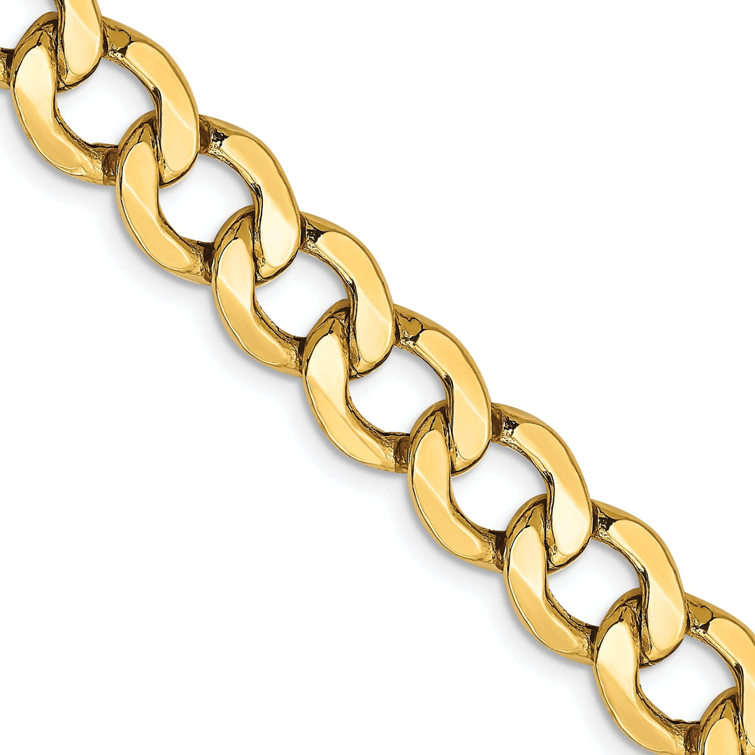 14k Yellow Gold 8.00m Semi Solid Curb Link Chain