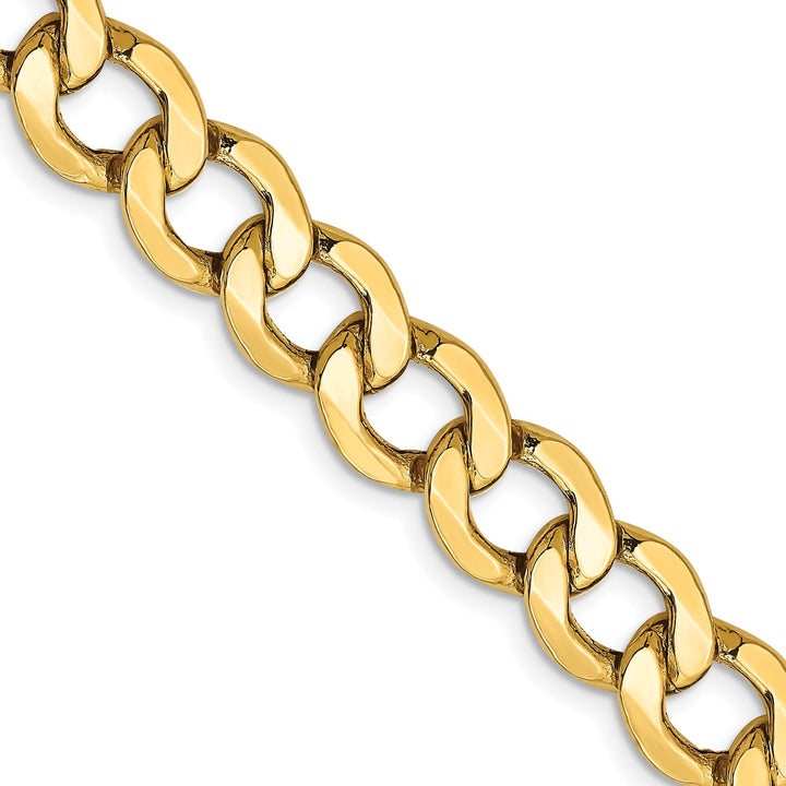 14k Yellow Gold 8.00m Semi Solid Curb Link Chain