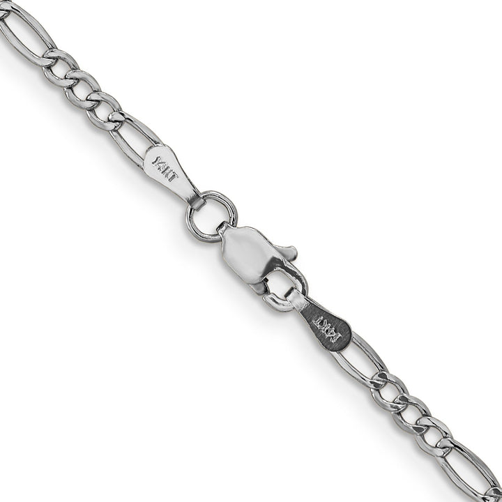 14k White Gold 2.50-mm Semi Solid Figaro Chain