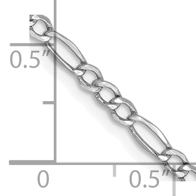 14k White Gold 2.50-mm Semi Solid Figaro Chain