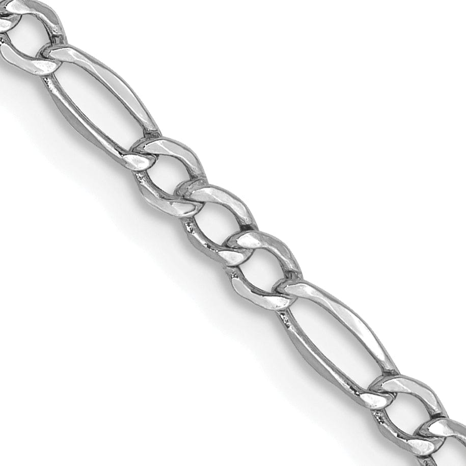 14k White Gold 2.50-mm Semi Solid Figaro Chain