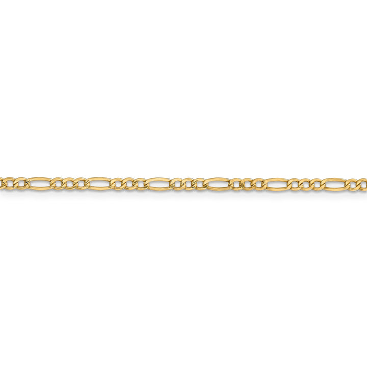 14k Yellow Gold 2.50-mm Semi Solid Figaro Chain