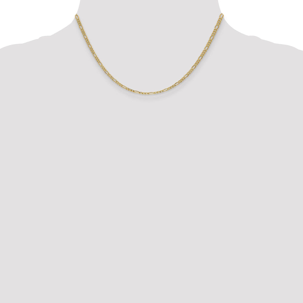 14k Yellow Gold 2.50-mm Semi Solid Figaro Chain