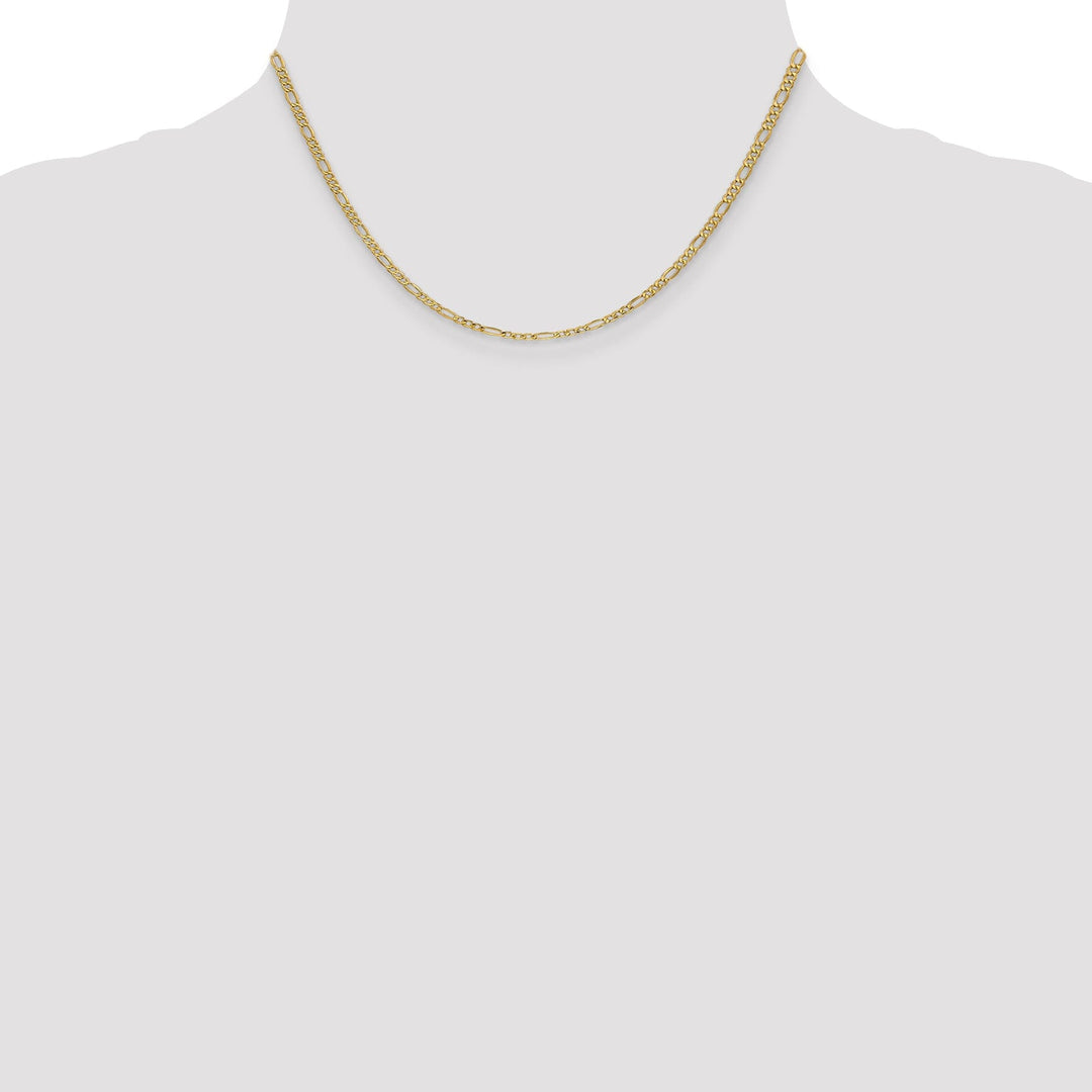 14k Yellow Gold 2.50-mm Semi Solid Figaro Chain