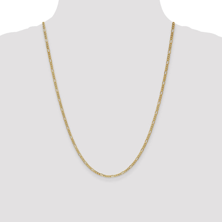 14k Yellow Gold 2.50-mm Semi Solid Figaro Chain