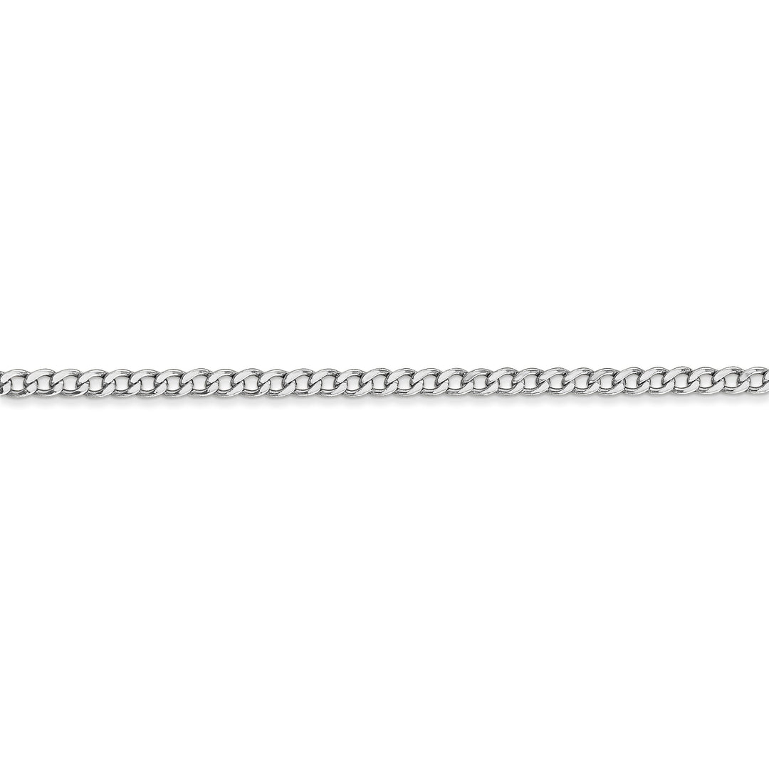 14k White Gold 2.50m Semi Solid Curb Link Chain