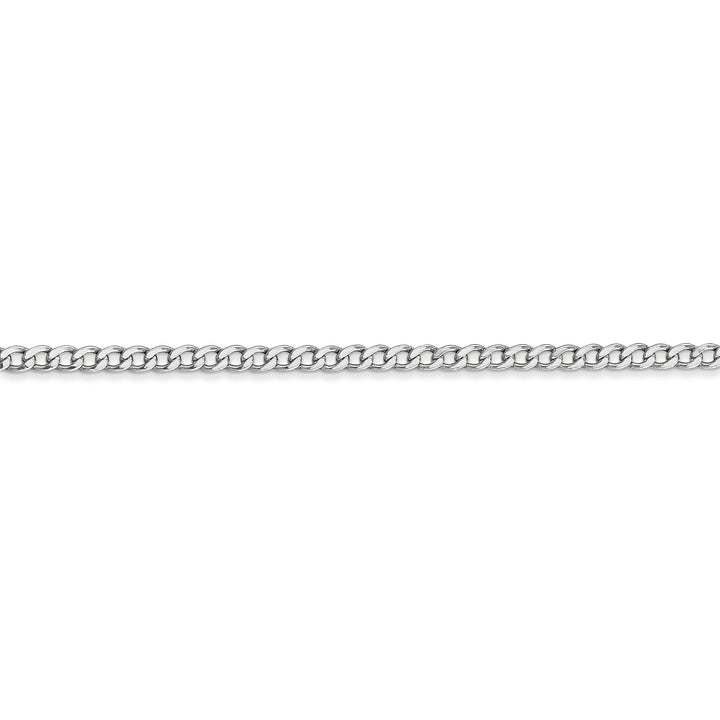 14k White Gold 2.50m Semi Solid Curb Link Chain