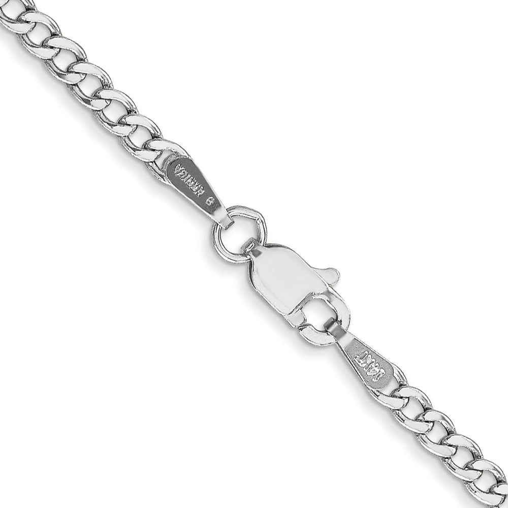 14k White Gold 2.50m Semi Solid Curb Link Chain