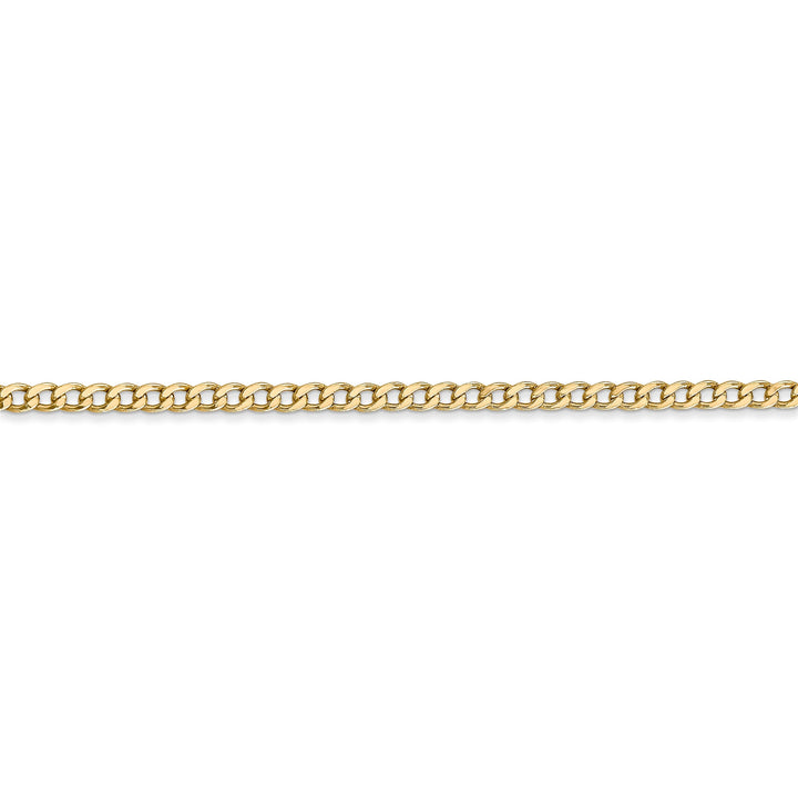 14k Yellow Gold 2.50m Semi Solid Curb Link Chain