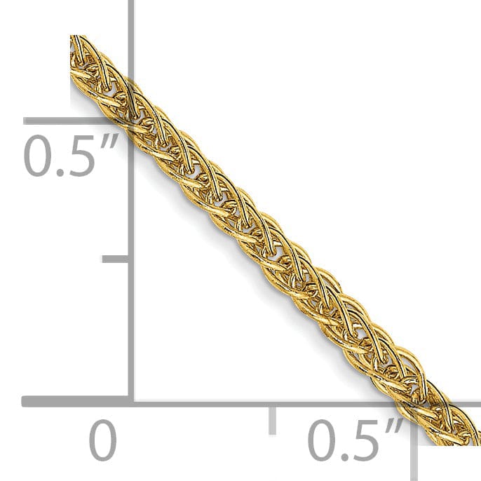 14k Yellow Gold 2.00mm Light Weight Wheat Chain