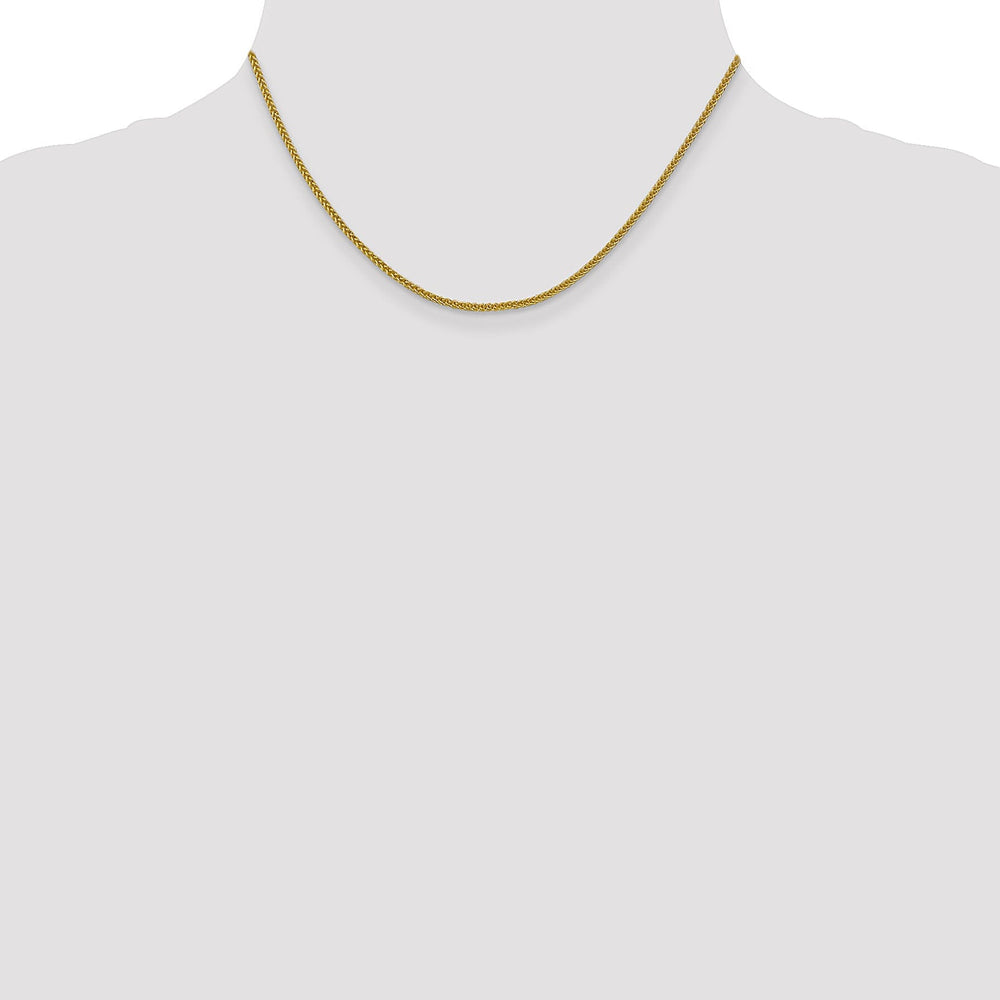 14k Yellow Gold 2.00mm Light Weight Wheat Chain