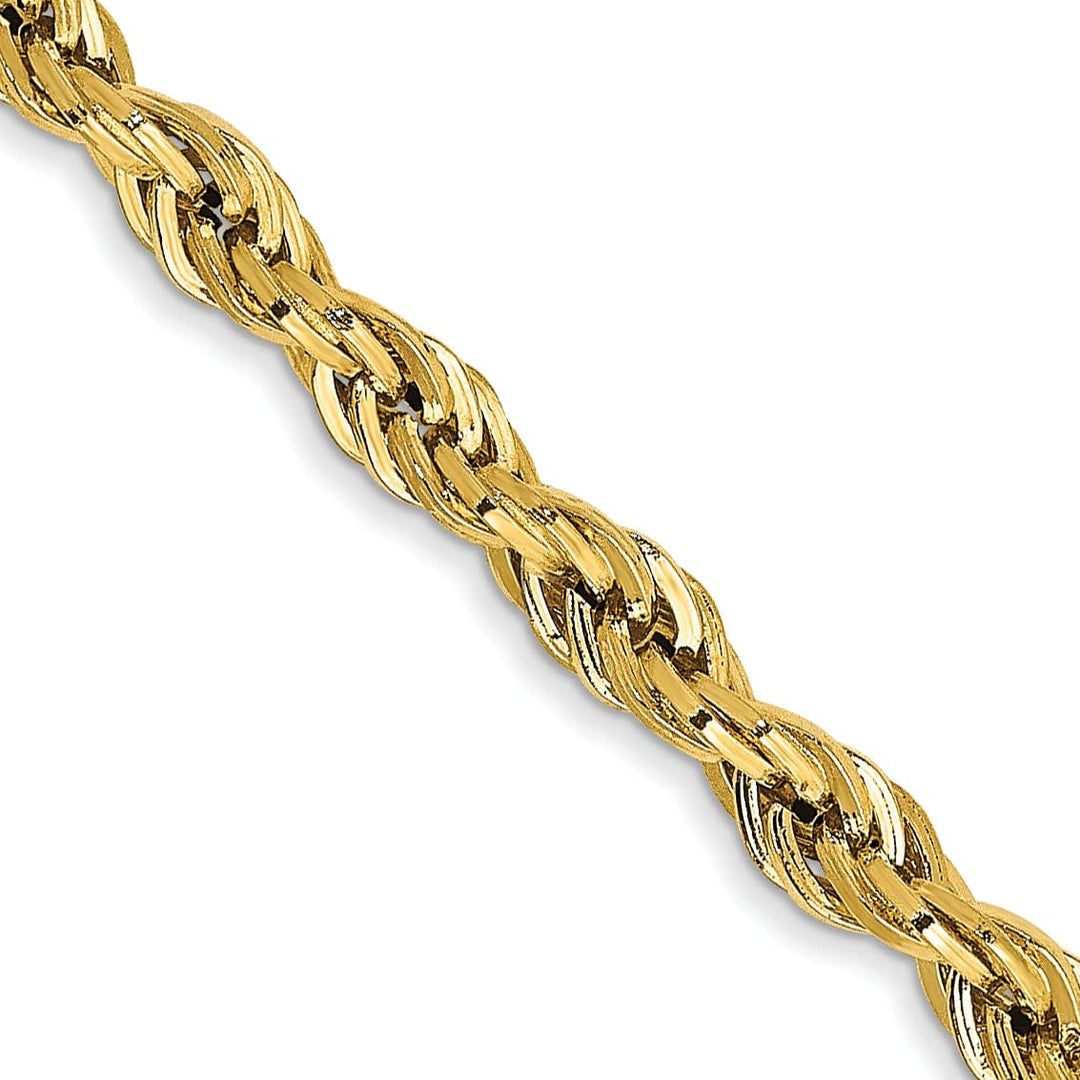 14k Yellow Gold 3-mm Semi Solid Rope Chain