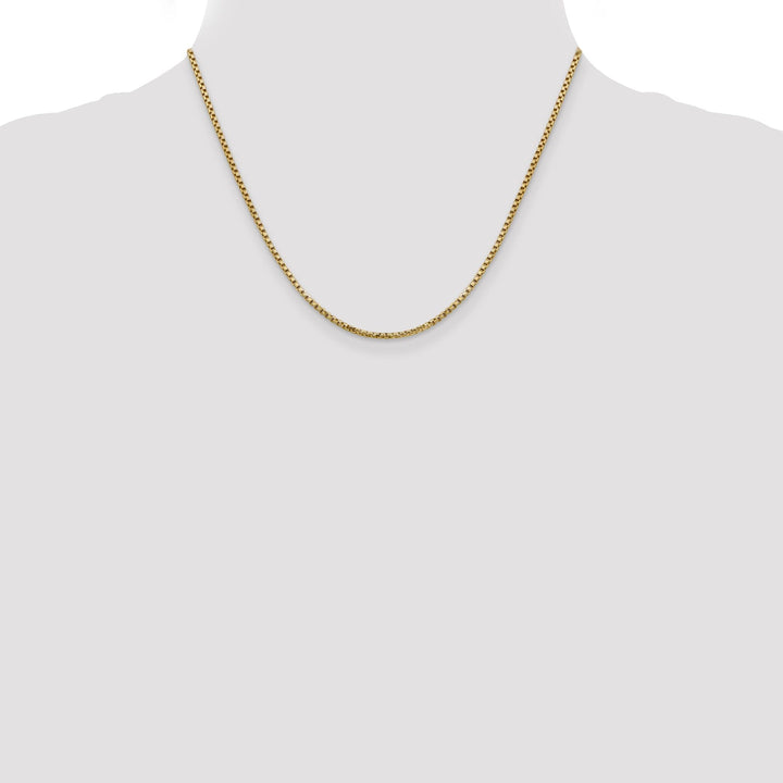 14k Yellow Gold 1.75mm Hollow Round Box Chain