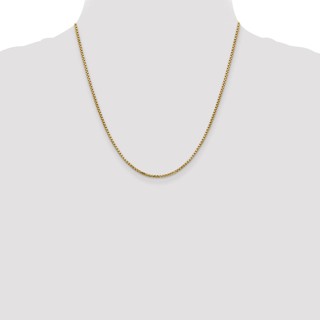 14k Yellow Gold 1.75mm Hollow Round Box Chain