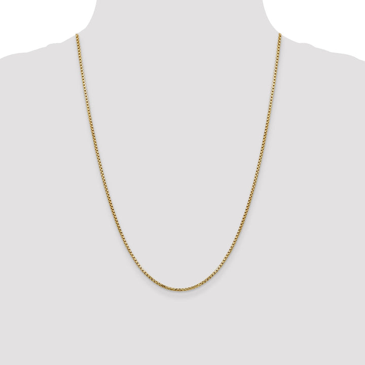 14k Yellow Gold 1.75mm Hollow Round Box Chain