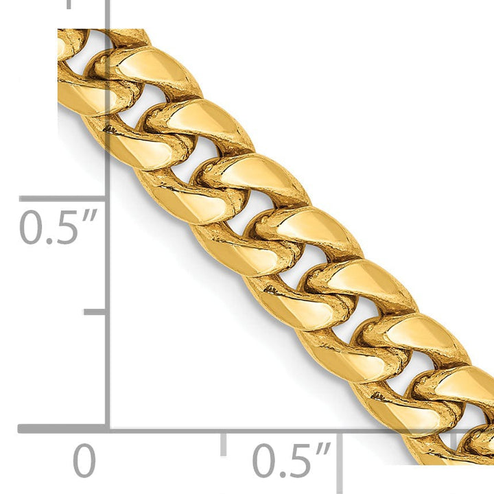 14k Yellow Gold 6.00mm Hollow Cuban Link Chain